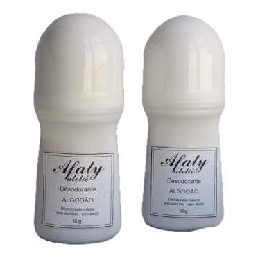 Imagem de Kit com 2 Desodorantes Roll-On Naturais – Algodão, 60g cada, Sem Alumínio e Sem Álcool - Afaty Ateliê