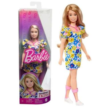 Imagem de Boneca Articulada Barbie Fashionistas Síndrome de Down 208 Vestido Flo