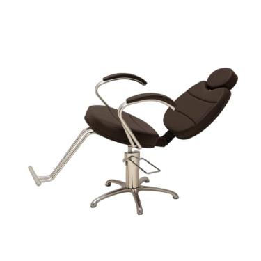 Imagem de Cadeira Reclinável Hidráulica Salão de Beleza - Cabeleireiro e Barbearia (Marrom Escuro)