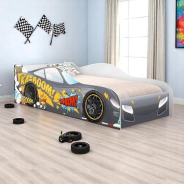 Imagem de Cama Kaboom Infantil 158cm x 73cm KMCB - Doce Sonho Móveis, Cinza