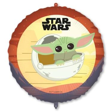 Imagem de Procos – Inflatable Foil Balloon Star Wars Grogu Baby Yoda Diameter Approx. 46 cm, Helium, Air, Balloon, Birthday, Gift