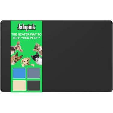 Imagem de Jalopink Jogo americano de silicone para comida e água, cães, gatos, animais de estimação, 48 cm x 30 cm, livre de BPA com borda elevada, tapete de silicone para café, embaixo da pia, desenho