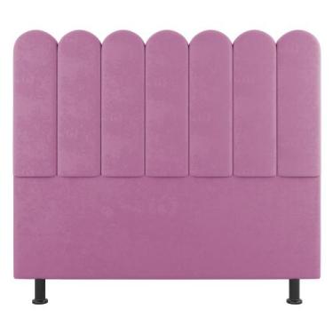 Imagem de Cabeceira Cama Box Solteiro Lana 90cm Suede Rosa - Abmaza