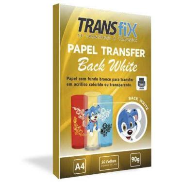 Imagem de PAPEL FUNDO BRANCO BACK WHITE TRANSFER LASER 90g COM 50 FOLHAS TRANSFI