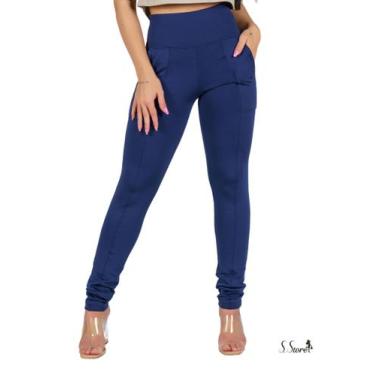 Imagem de Calça Legging Montaria Térmica Suplex Peluciada Com Bolsos Leg Forrada