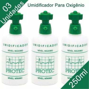 Imagem de Copo Umidificador Para Oxigênio Kit C/3 Und 250ml C/anvisa - PROTEC