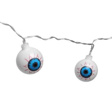 Imagem de Cordão de Luzes Decoração Festa Halloween LED 10 Olhos Pilha AA - Tasc
