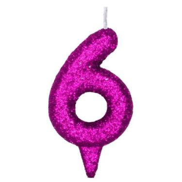Imagem de Vela De Aniversário Número Magic Glitter Rosa - PartiuFesta