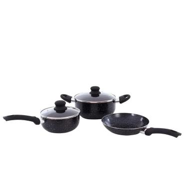 Imagem de Jogo de Panelas  Alumínio 3 Peças Caçarola Frigideira Panela