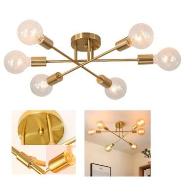 Imagem de Lustre Sputnik Luminaria 6 Lampadas E27 Candelabro Comercial Residenci