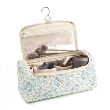 Imagem de ANKICK Estojo de viagem compatível com Dyson Airwrap modelador completo e acessórios, organizador de bolsa de secador de cabelo portátil Coquette, Floral azul, Estética