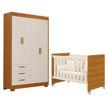 Imagem de Jogo de Quarto Infantil Guarda Roupa Zaki e Berço Evolution - Reller M