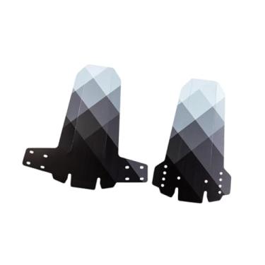 Imagem de Dynwave 2x para- de bicicleta Mountain Bike Fenders Fácil de instalar Cobertura dobrável Suporte dianteiro traseiro para detritos de trilha Lama, Preto Branco