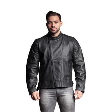 Imagem de Jaqueta de Couro Motociclista Preta - Parra Couros, G