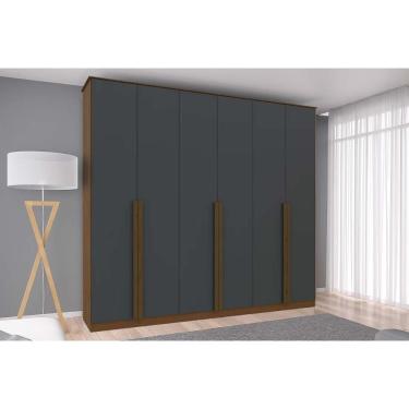 Imagem de Guarda Roupa 6 Portas E 3 Gavetas Ph 1803 Carvalho Vermontt/grafite - Herval