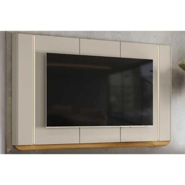 Imagem de Painel Home P/ Tv Até 75 Pol Santorini 239x141cm Tauari/off White Fosco - Linea Brasil