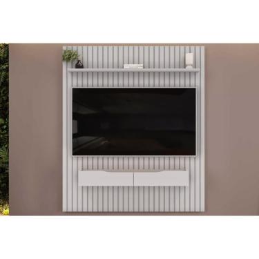 Imagem de Home P/ Tv Até 65 Pol Pratic Ripado C/ 2 Gavetas 183x240cm Bali - Dj Móveis
