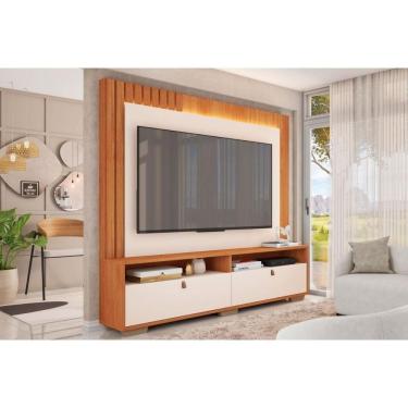 Imagem de Home P/ Tv Até 70 Pol Fox 2.0 C/ Pés 200x191cm Freijo/off White - Caemmun