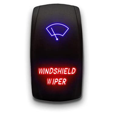 Imagem de Limpador de para-brisa - Azul/Vermelho - Gravado a Laser 5 Pinos Duplo Pólo Único Limpador de Para-brisa Mantido ON-Off DPST Interruptor de Alternância 20A 12V