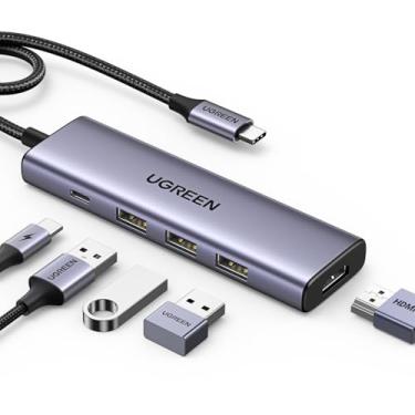 Imagem de UGREEN Revodok Hub USB C 5 em 1 adaptador multiportas 4K HDMI, entrega de energia de 100 W, 3 dongle USB A 3.0 5Gbps USB C para MacBook Pro/Air, iPad Pro, iMac, iPhone 15 Pro/Pro Max, XPS, Thinkpad,