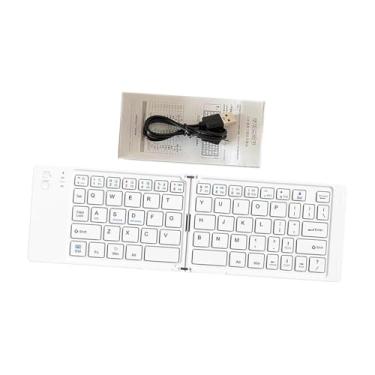 Imagem de Generic Teclado sem fio para computador, teclado compacto e prático para viagem, digitação silenciosa, dobrável para laptop e smartphone, Branco