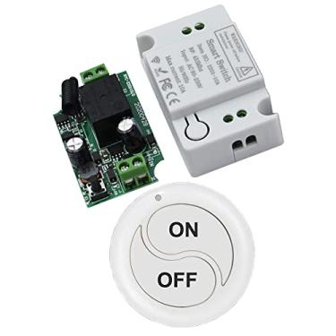 Imagem de Qiulaofu Kit de interruptor de luz e receptor sem fio, sem fiação, sem WiFi, Smart Home AC 110V 220V botão de pressão módulo receptor de controle remoto sem fio