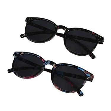Imagem de VisionGlobal 2 pares de óculos de sol polarizados/de leitura com lentes de proteção UV400 para mulheres, óculos de sol modernos para dirigir, Floral rosa + preto, Medium