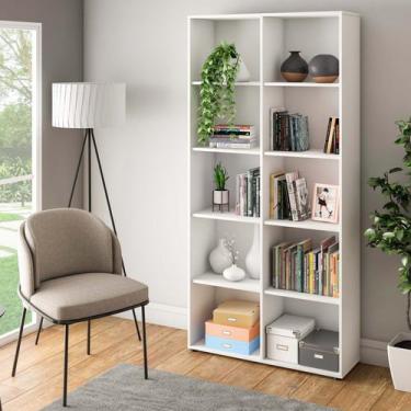 Imagem de Estante Com 10 Nichos Artany Clean 900x1878 Cor Branca