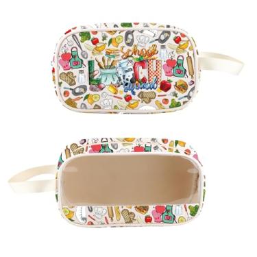 Imagem de PXTIDY Bolsa de Higiene Pessoal Transparente Esquadrão Escolar Presente Almoço Senhora Presentes Cosméticos Cafeteria Squad Lunch Crew Gifts, Bege, Tendência
