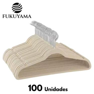Imagem de Cabide Aveludado Bege Antideslizante 100 Unidades FUKUYAMA