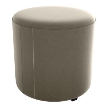 Imagem de Puff Redondo Copenhage Veludo Maserati Milani Store, Marrom Claro