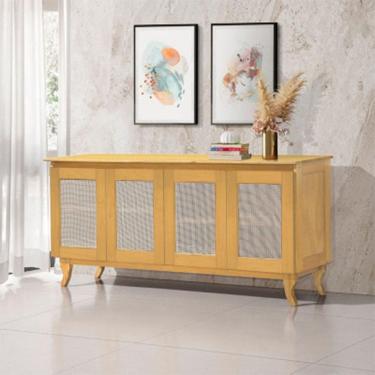 Imagem de Buffet Aparador Madeira Vintage Tela 4p Deltan Imbuia - Atraente Móveis