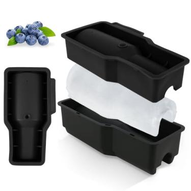 Imagem de HSHGZSR 2 peças de molde de gelo de silicone para copo de derretimento lento, molde criativo de cubos de gelo, bandeja de cubo de gelo com tampa, molde de cubo de gelo, fácil liberação para cola e