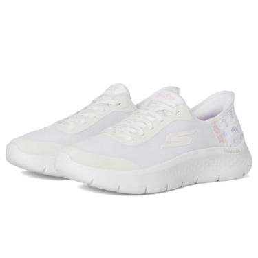 Imagem de Skechers Tênis feminino Go Walk Flex Eva Hands Free Slip-ins, Branco/Rosa, 38