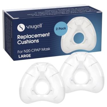 Imagem de Snugell Substituição CPAP para almofada nasal ResMed AirFit N20 – Pacote com 2 – Projetado para máscara nasal CPAP – Vedação macia e contornada para maior conforto e vazamentos mínimos – Acessório