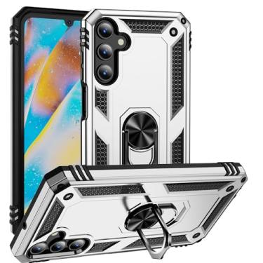 Imagem de SORAKA Capa para Samsung Galaxy A15 5G com suporte de anel capa protetora para Samsung Galaxy A15 4G capa traseira de policarbonato rígido com placa de metal para celular magnético suporte de carro
