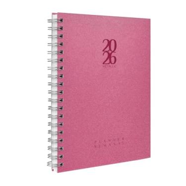 Imagem de Agenda Planner Semanal 2026 Solid Glitter Metallic Mauve