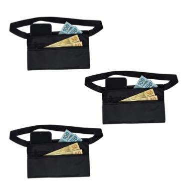 Imagem de KIT 3 Pochetes Porta Dolar Doleira Anti-furto Preta(Preto (2 unidades))