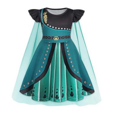 Imagem de Fantasia de princesa, vestido chique WonderBabe com Cape Girl de 6 a 7