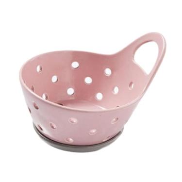 Imagem de ＫＬＫＣＭＳ Tigela de drenagem para fruteira, escorredor de vegetais, escorredor para de cozinha e vegetais, Rosa