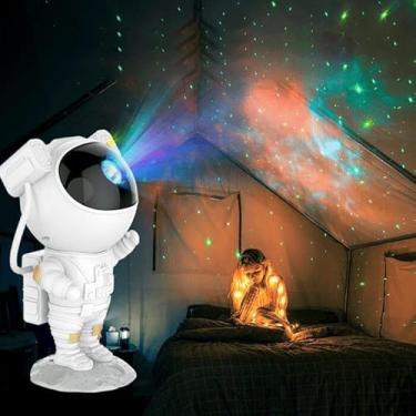 Imagem de Luminária Astronauta Projetor Galáxia LED com Controle | Estrelas e Nebulosa | Decoração e Relaxamento luz noturna
