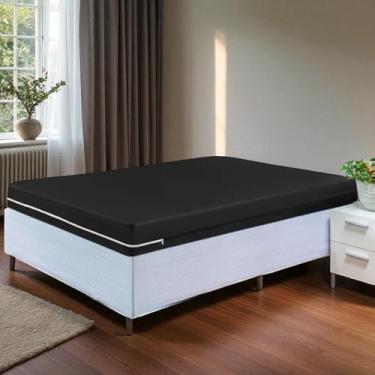 Imagem de Capa Protetora Colchão Casal Queen Com Zíper Malha Gel Luxo (3-PRETO)