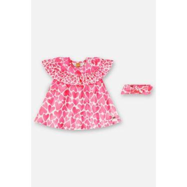 Imagem de Vestido e Faixa em Algodão Bebê Up Baby, Rosa, 2