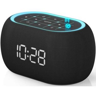 Imagem de Despertador: Alto-falante Bluetooth ANJANK, rádio FM, 7 cores