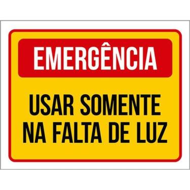 Imagem de Kit 5 Placas Emergência Usar Somente Falta Luz 36X46