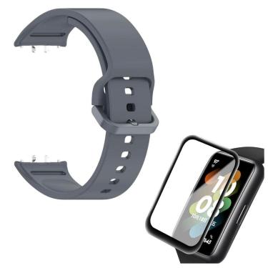Imagem de Pulseira Silicone Para Galaxy Fit 3 + Pelicula Silicone