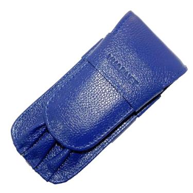 Imagem de Estojo p/Caneta Vuarnet-Couro Legítimo p/3 Peças Azul Real