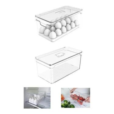 Imagem de 2 Organizadores De Geladeira Porta Ovos E Porta Legumes 5L - OU