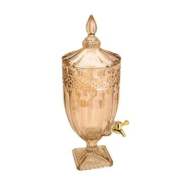 Imagem de Dispenser De Cristal P/Bebida C/Pé Brandon 4L Ambar - Wolff