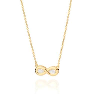 Imagem de Colar Rommanel Banhado Ouro 18k Pingente Infinito Com Zircônias 532446